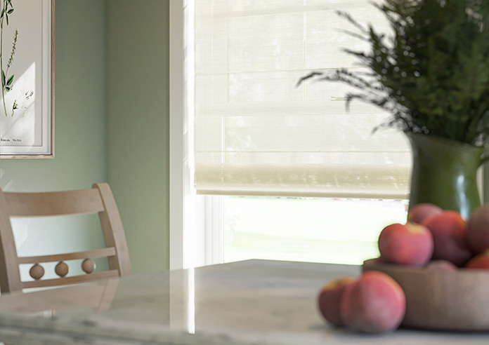 Sahara Voile, Metallic Cream - Motorised Roman Blind - Image 5